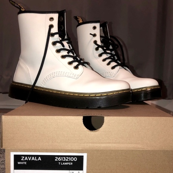 Dr Martens White Combat Boots Women’s 7 - Picture 3 of 9